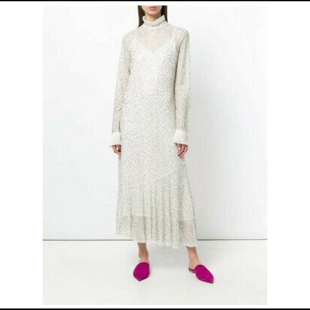 Turtle Neck Gold Sequin Dress